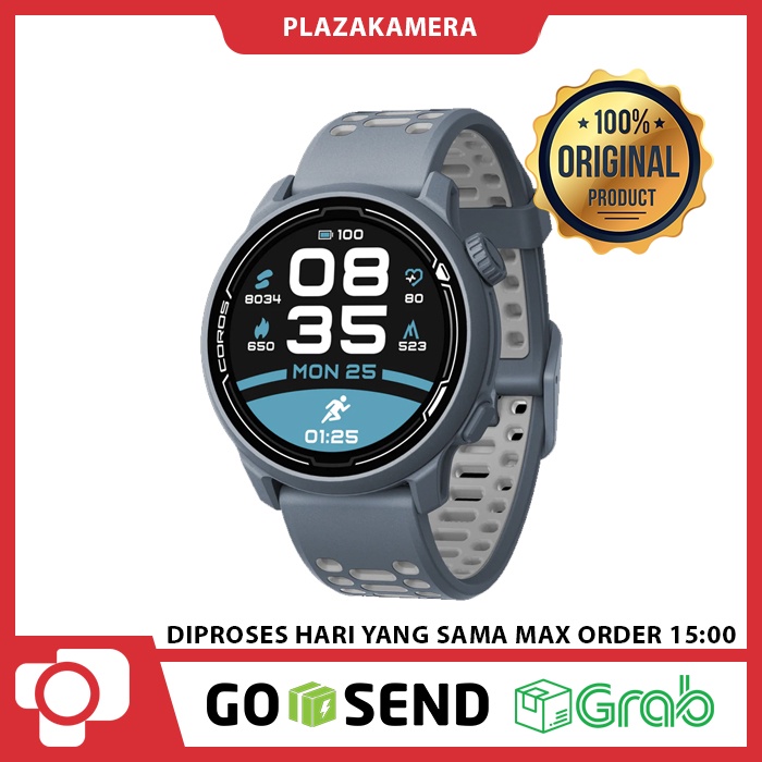 Coros Pace 2 Premium GPS Blue Steel Silicone Jam Tangan Smartwatch