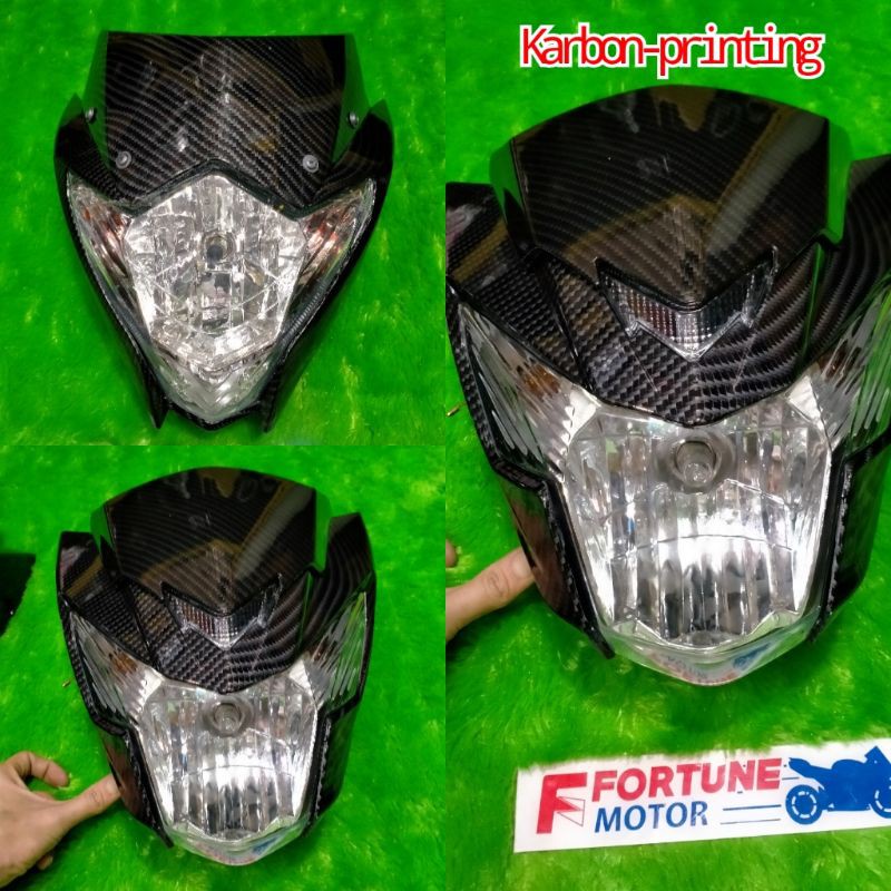 LAMPU DEPAN SATRIA FU REFLEKTOR SATRIA F150 KARBU/INJEKSI KARBON BATOK DEPAN SATRIA F150 FU