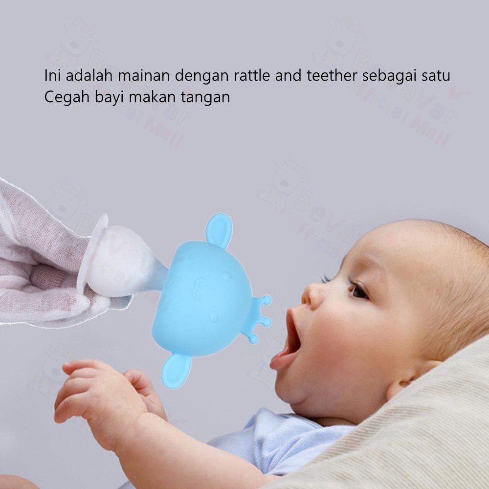 BEVAVAR Mainan Gigitan Bayi Dengan Rattle Teether Bayi Jamur