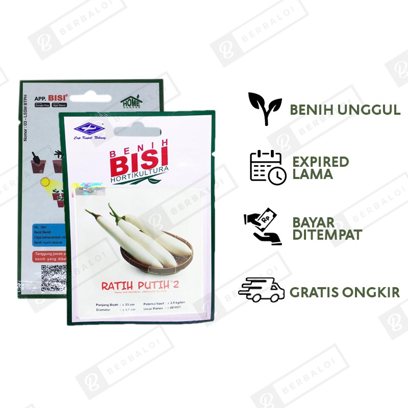 COD Ratih Putih 2 Benih Terong Panjang Hibrida Dataran Rendah-Menengah 200 Butir