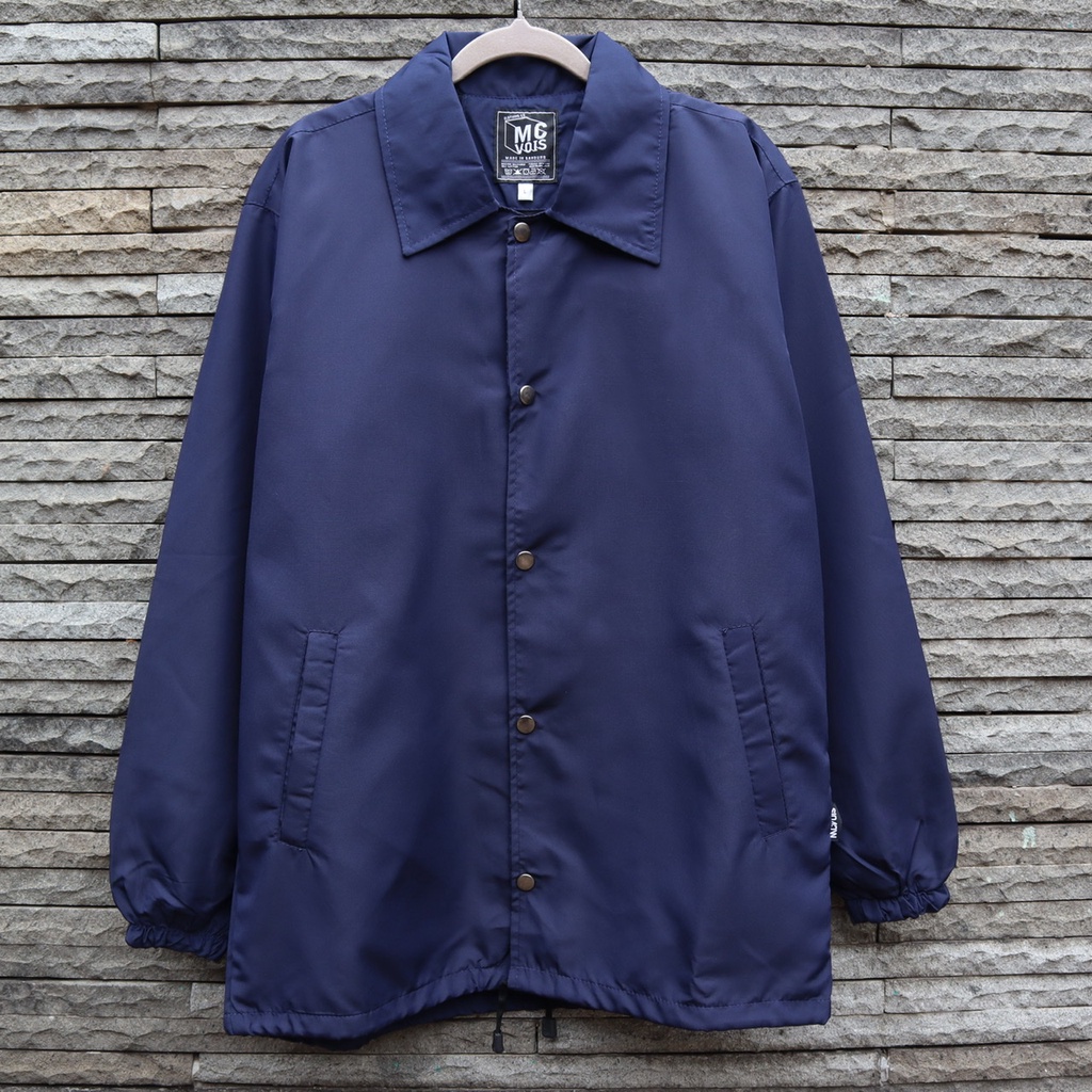 Mcvois Jaket Coach Pria Anti Air Premium Distro-Coach Navy Polos
