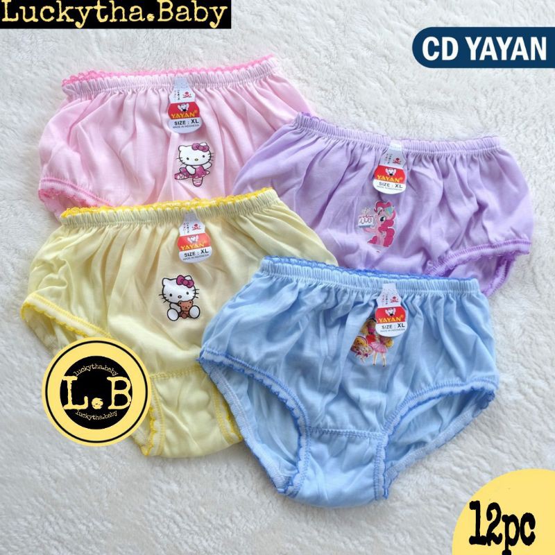 grosir 12pc_CD anak yayan cotton / celana dalam anak perempuan yayan/ CD anak  yayan kids