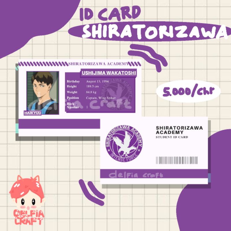 

(Shiratorizawa) ID Card Haikyuu ~by delfiacraft