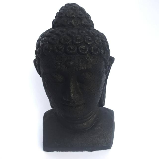 PAJANGAN MINIATUR PATUNG KEPALA DEWA BUDHA UKURAN TANGGUNG BAHAN FIBERGLASS - SOUVENIR DEKORASI