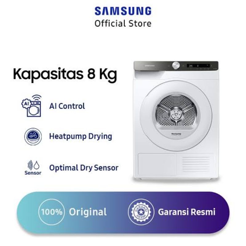 SAMSUNG DV80T5220TT MESIN PENGERING DRYER HEAT PUMP DV80 DV80T