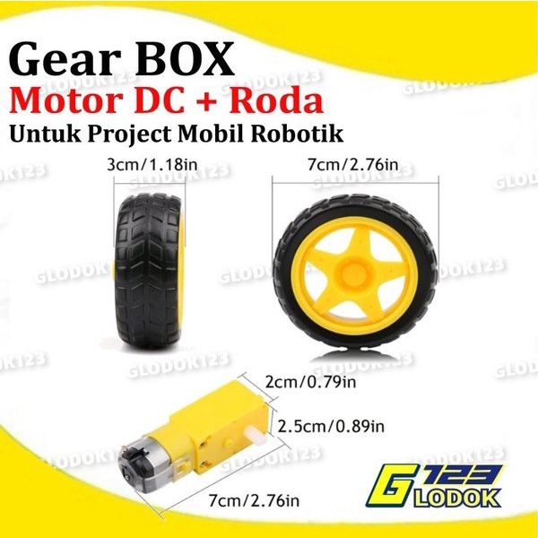 Roda Motor DC UNO Gear 3V 6V Wheel Dinamo Mobil Robot Smart Car