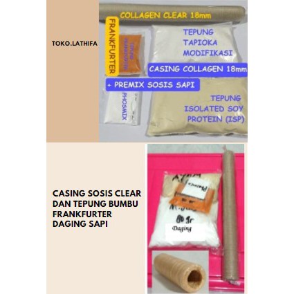 

termurah Casing Sosis Clear dan Tepung Bumbu frankfurter daging sapi