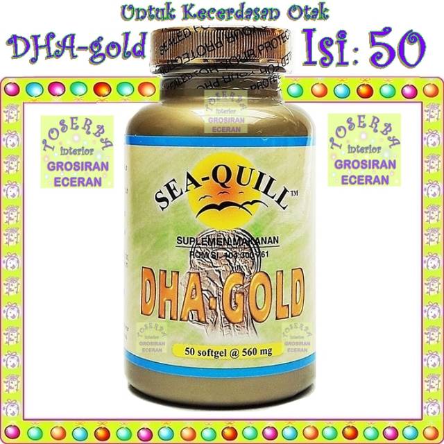 Sea-Quill DHA Gold isi 50 - Grosir Sea Quill - DHA Gold - Vitamin Otak - Stamina - Vitamin anak