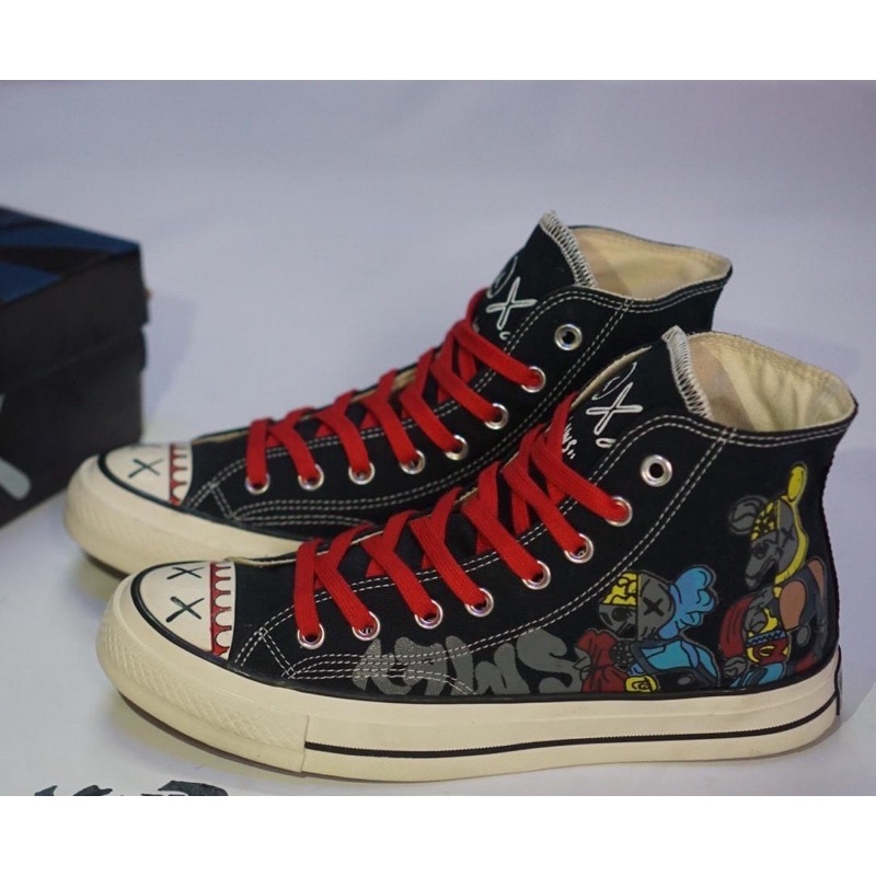 sepatu converse x kaws union sneakers 70s high motif premium quality