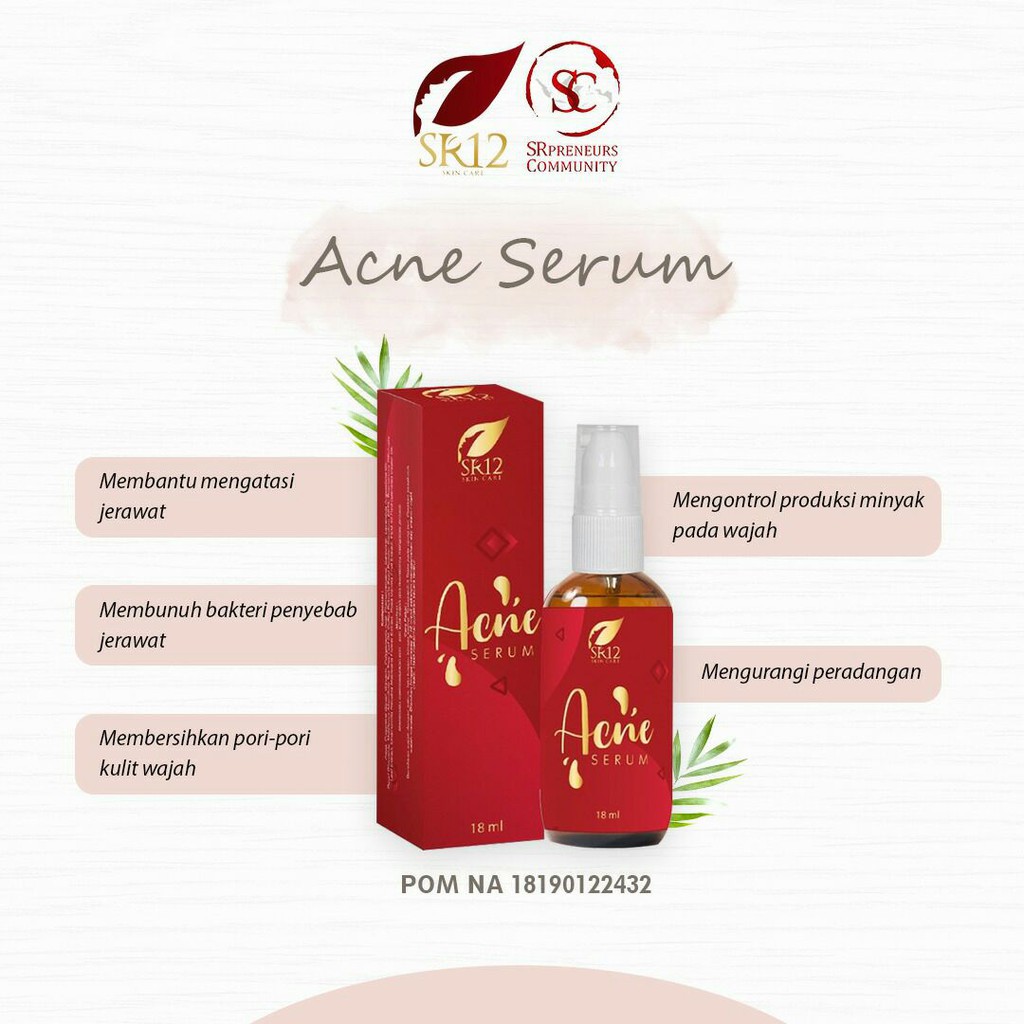 SERUM JERAWAT BPOM AMPUH..!! ACNE SERUM SR12 / OBAT PENGHILANG JERAWAT / SERUM RADANG JERAWAT