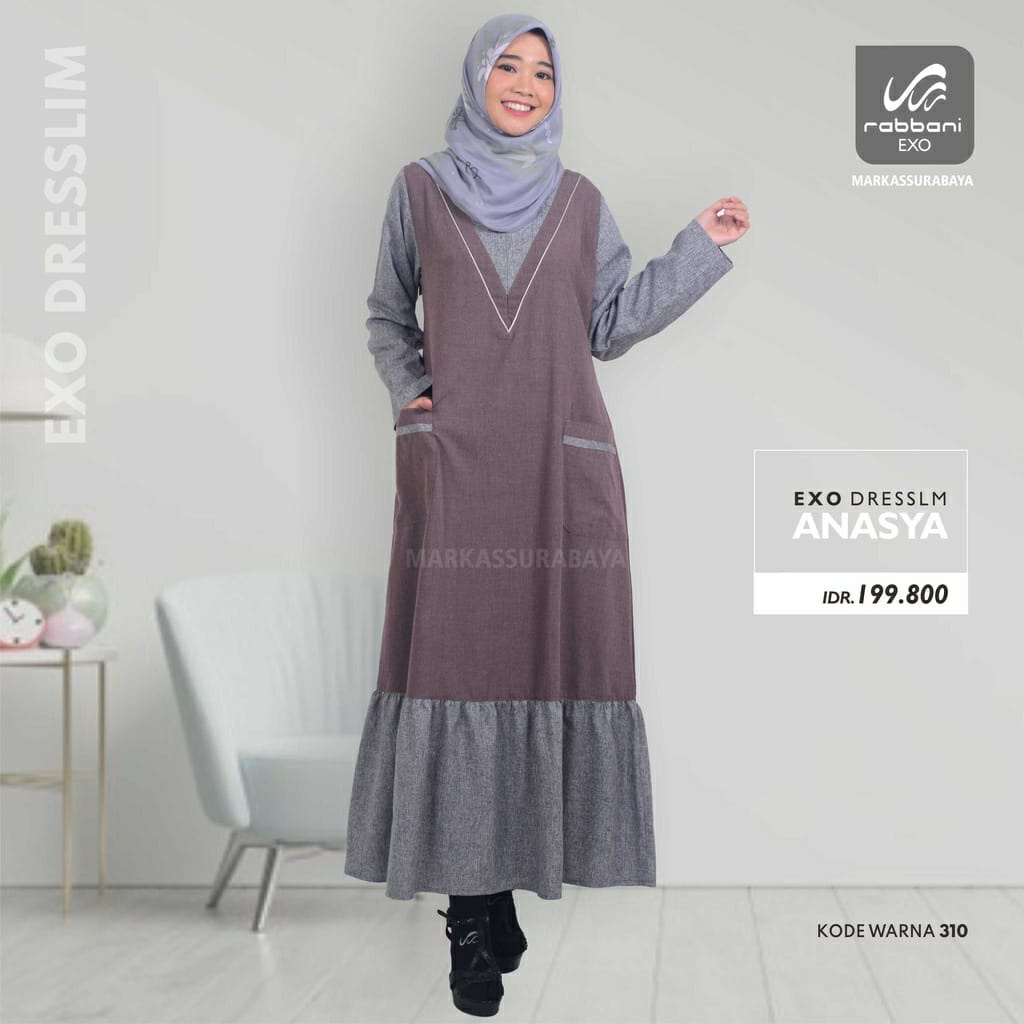 Gamis Syari Rabbani Dresslim Anasya Terbaru Casual Kekinian