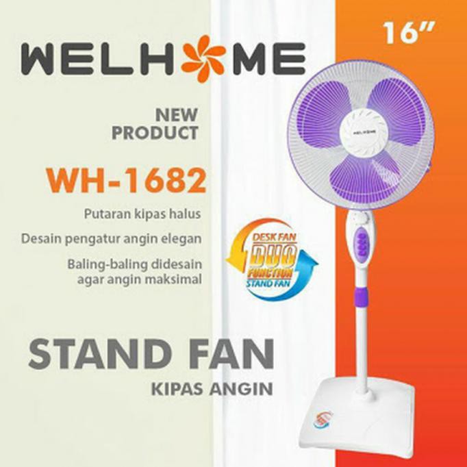 Bisa bayar ditempat/COD Kipas Angin Welhome 2 Fungsi WH-1682 2in1 16 Inch