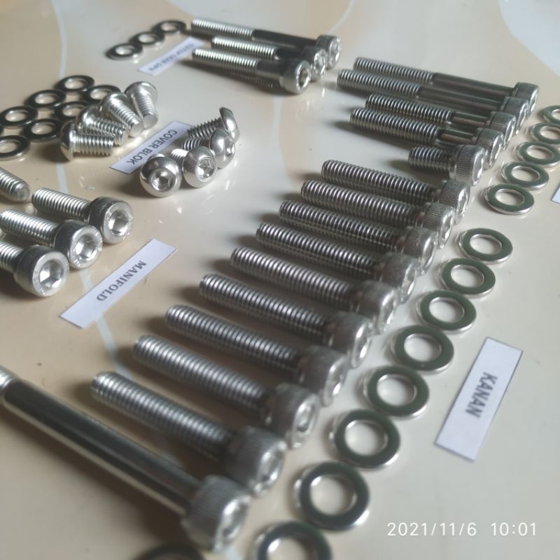 Baut Mesin Kawasaki Ninja 150  Ninja R RR SS Stainless Asli