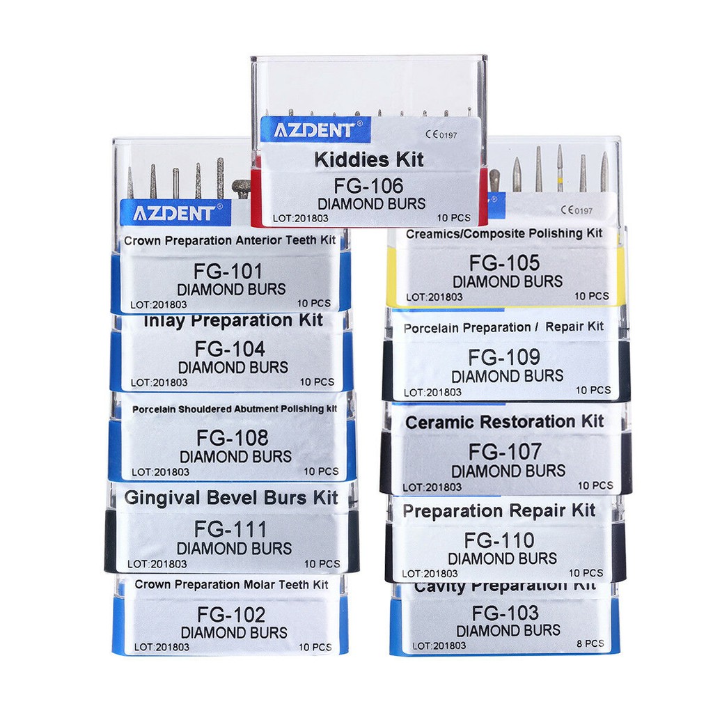 Bur Merah / Bur Kuning / Bur Anak  / Dental Diamond Burs High Speed / AZDENT