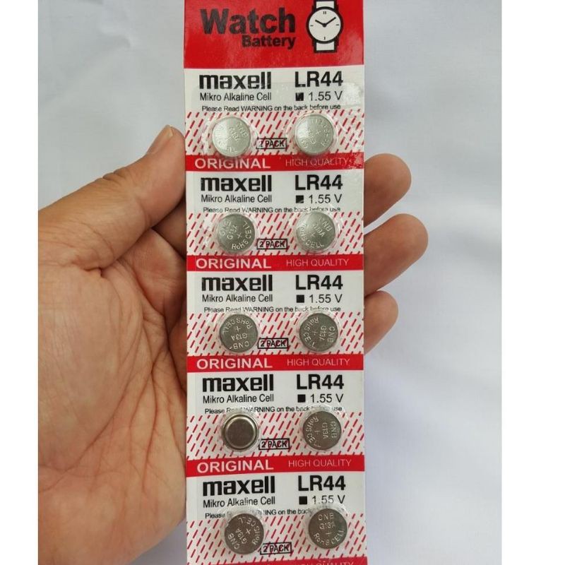Original Baterai kancing Maxell Lr44