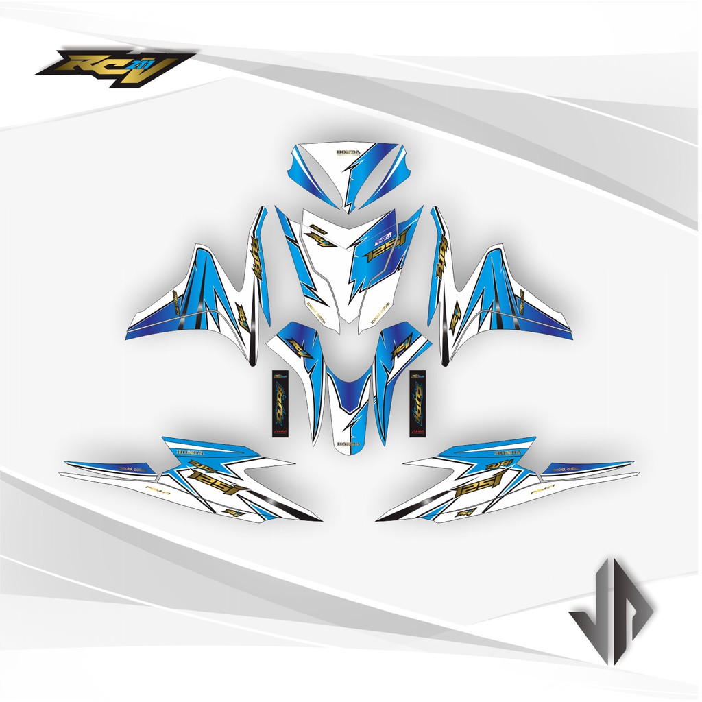 Decal Sticker / Stiker Vario 125 Old 2013 2014 2 Gold - Biru