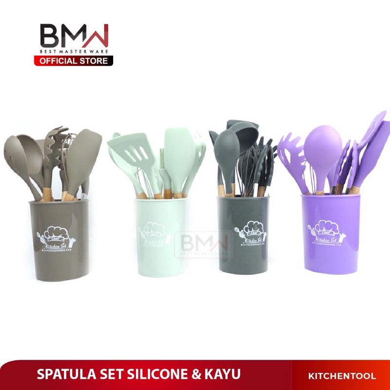 Spatula Silikon Set Utensil / Peralatan Dapur Anti Leleh