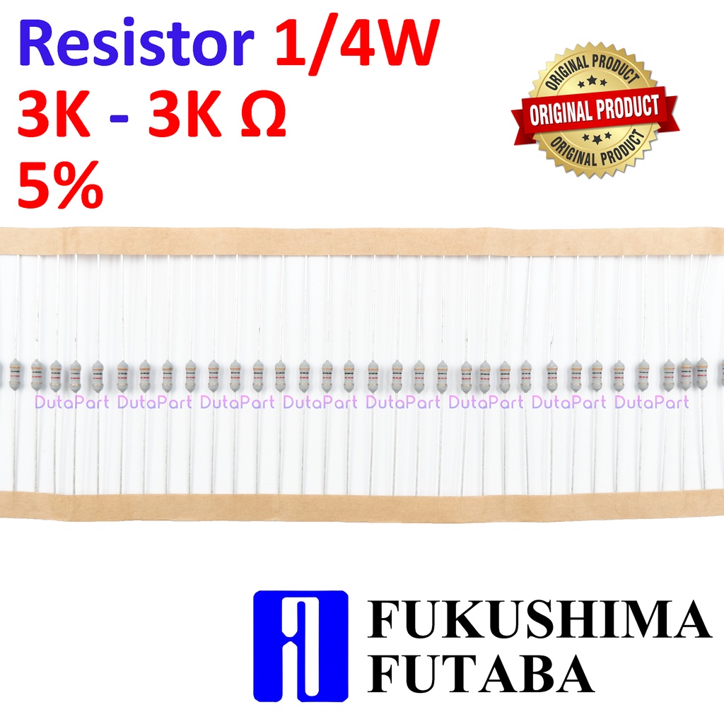 Resistor 3K Ohm 1/4 Watt 5% ORIGINAL FUTABA 1/4W 3K R HIGH QUALITY