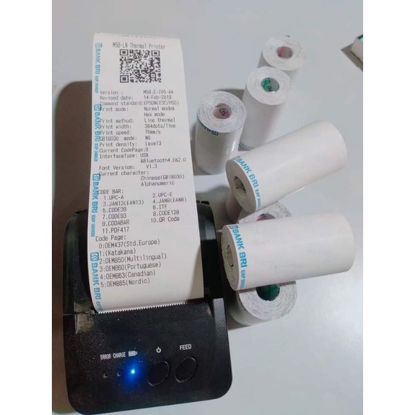 

kertas thermal logo bank BRI cetak depan 57X 30