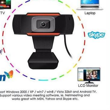 Kamera Webcam 720p HD w/ Mic microphone untuk Komputer Laptop PC Skype
