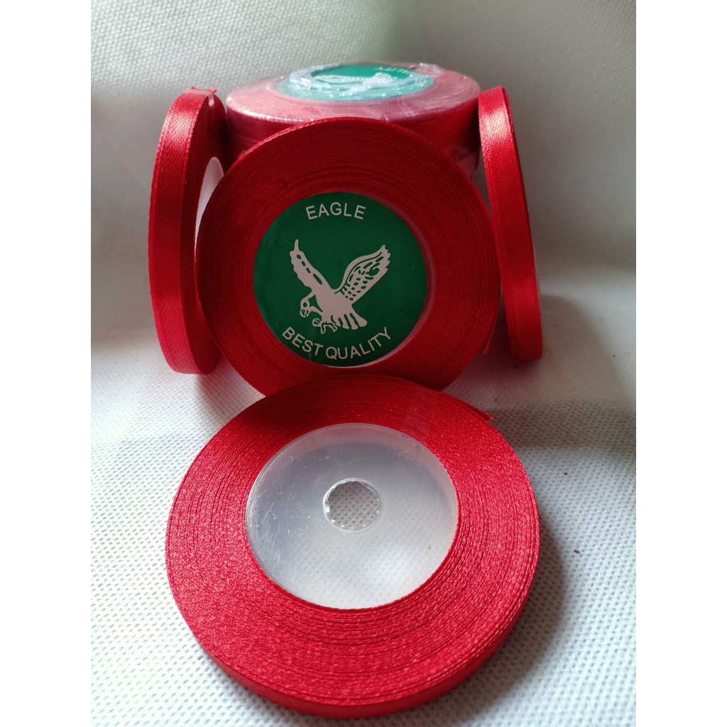 

Pita satin merah cabe 1/2 inch / 1.27cm Per roll