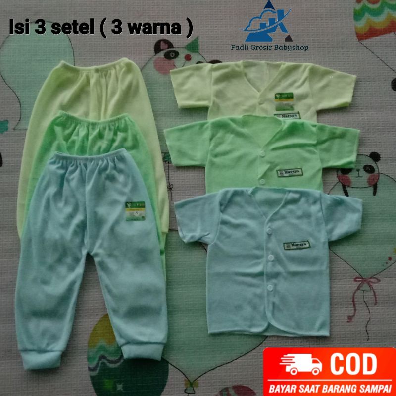 3 Setel Baju Celana Bayi Pendek Neci