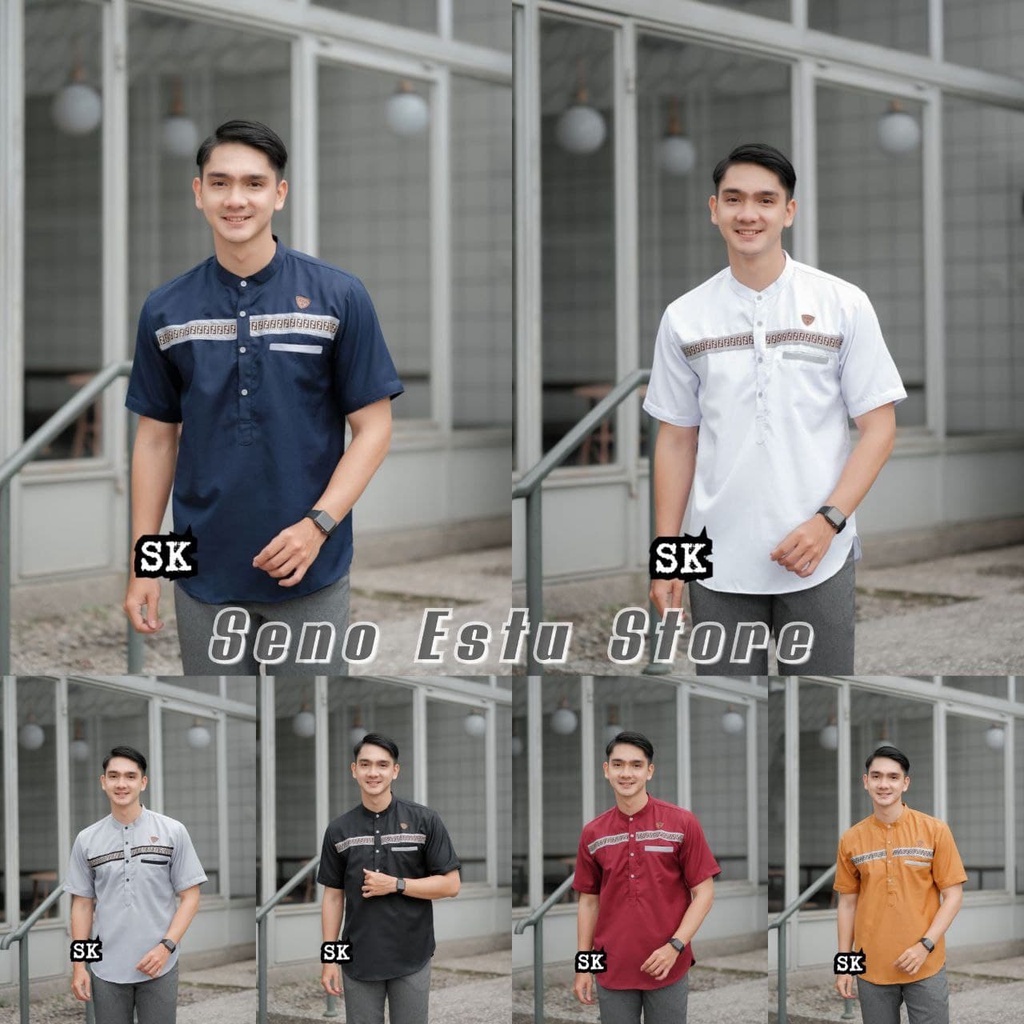 Baju Koko Couple Ayah Dan Anak Laki Laki Harga Terpisah Kemeja Kurta Kerah Mandarin Lengan Panjang Bahan katun Vito signature Seragam Hadroh Santri