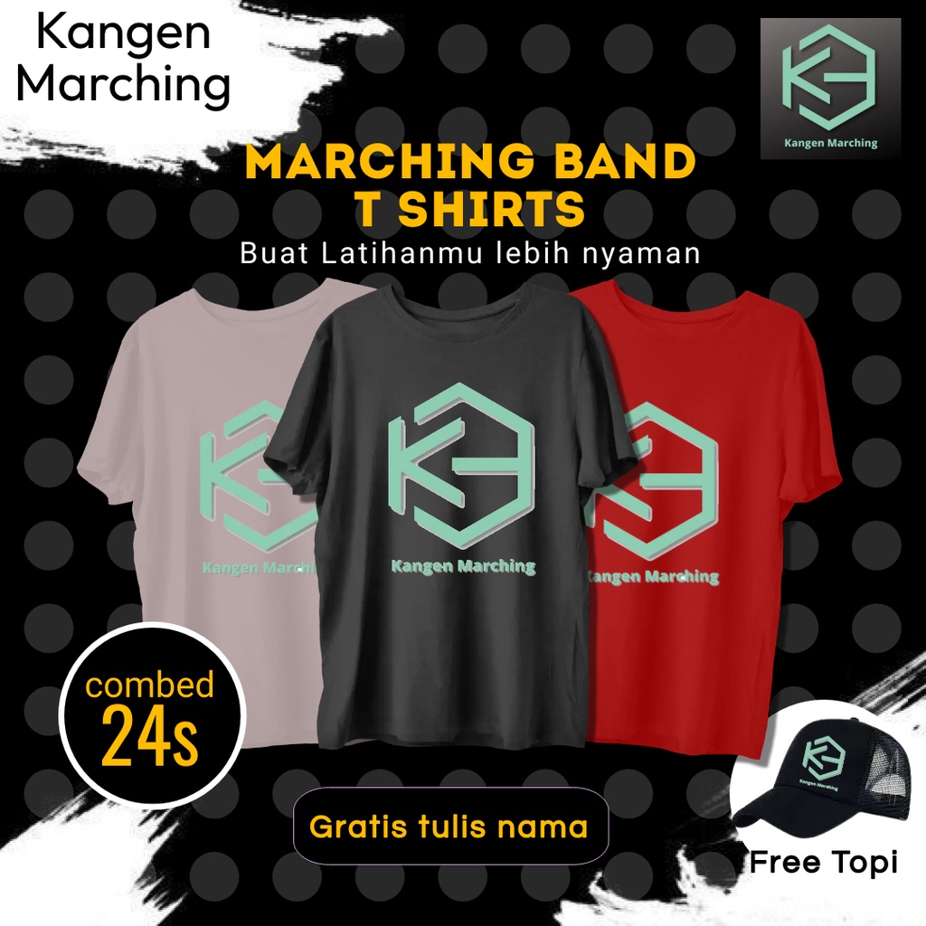 [kangen Marching] Kaos T shirts Lengan/Tangan Pendek  Marching Band / Drum Band Original Premium Ter