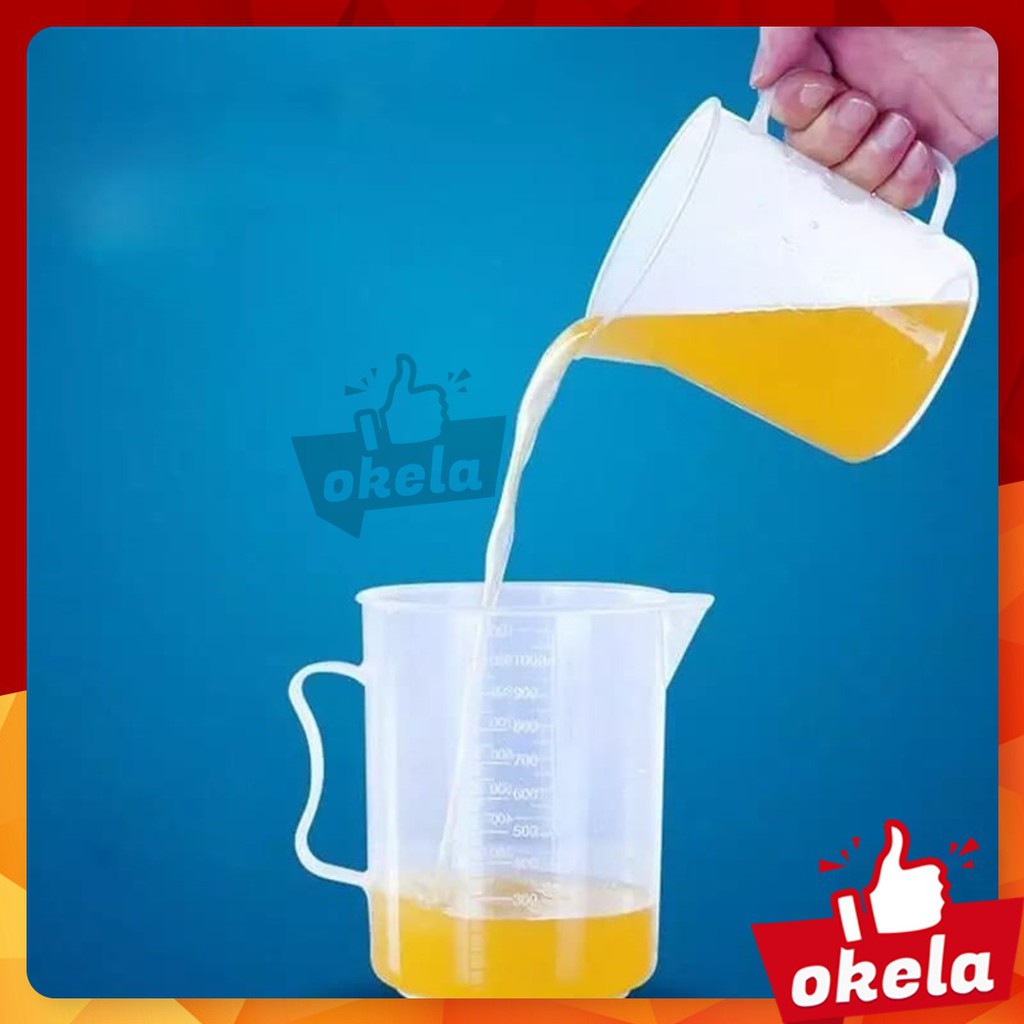 Okela - Gelas Takar Ukur Wadah Untuk Mengukur Air Susu Minyak Measuring Cup Bening Transparan 100ML 
