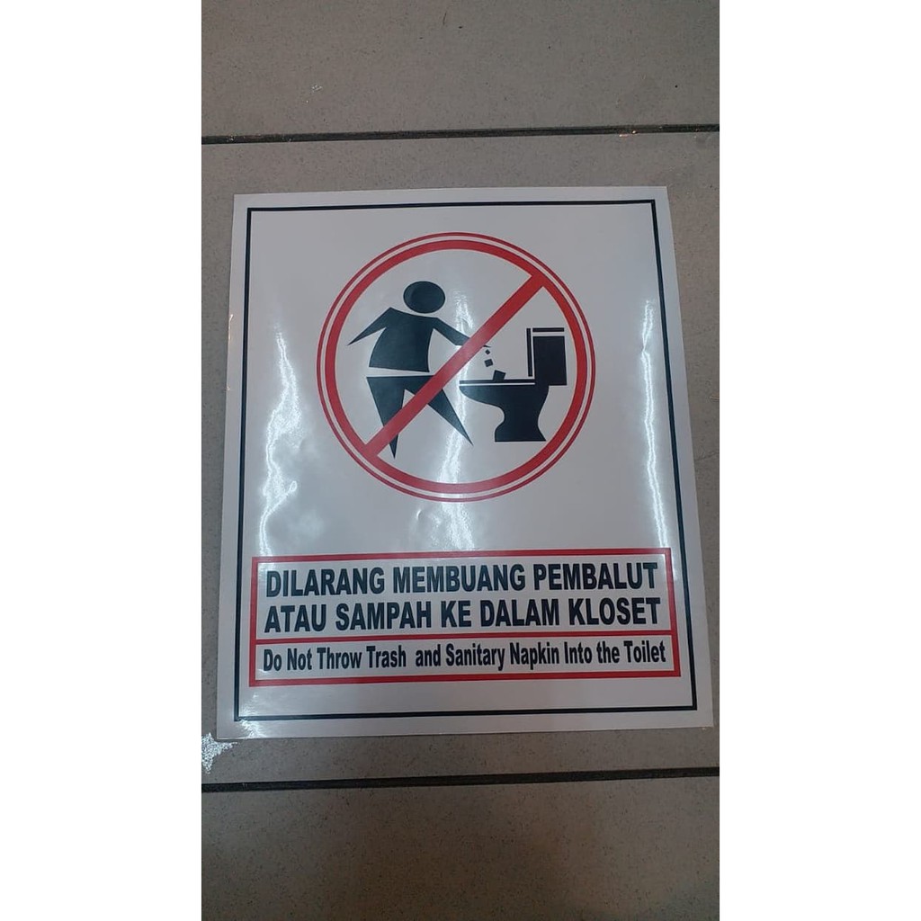 Jual Sticker Dilarang Membuang Pembalut Atau Sampah Ke Toilet Shopee