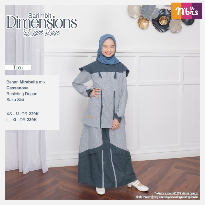 Sarimbit Nibras Terbaru 2022 Dimensions Light Blue / Couple Keluarga / Fashion Muslim