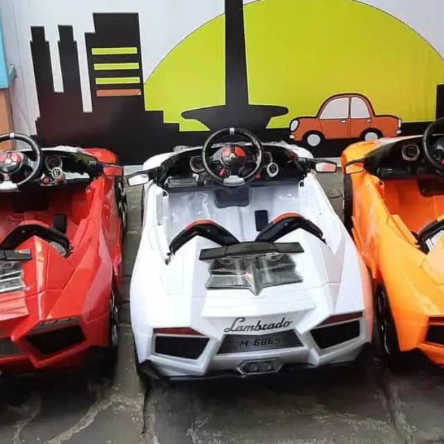 Mainan Anak Mobil Aki Remote PMB M6869 Lamborghini Lambrado