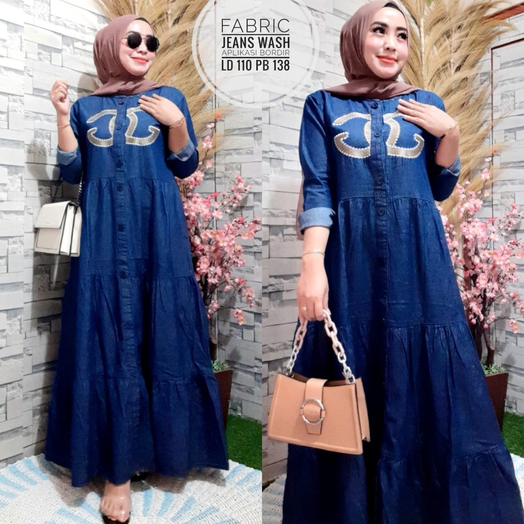 GAMIS LEVIS WANITA TERBARU 2020/GAMIS LEVIS WANITA MODERN 2020/GAMIS LEVIS/GAMIS LEVIS/IMPORT/DENIM