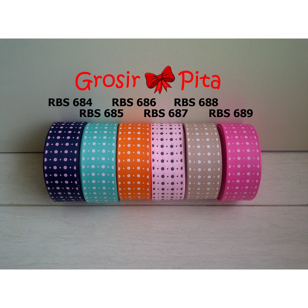 

(25 yard) Pita Grosgrain Motif RBS 684,685,686,687,688,689 | Toko Bahan Craft | Grosir Pita