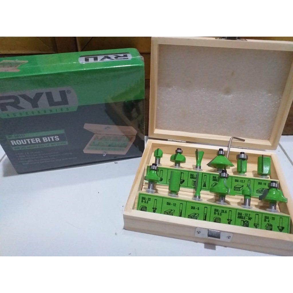 RYU Mata Profil Kayu Set 12pc / Ryu Mata Router Set