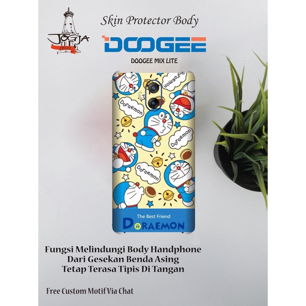Dapat 2pcs Garskin HP Doogee MIX LITE Motif Dorae - Free custom Motif