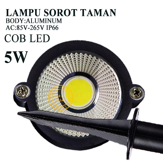 ASLI MURAH BODY ALUMINUM 5W COB LAMPU TAMAN GARDEN LIGHT LAMPU SOROT COB OUTDOOR FLOOD LIGT KAP SOROT