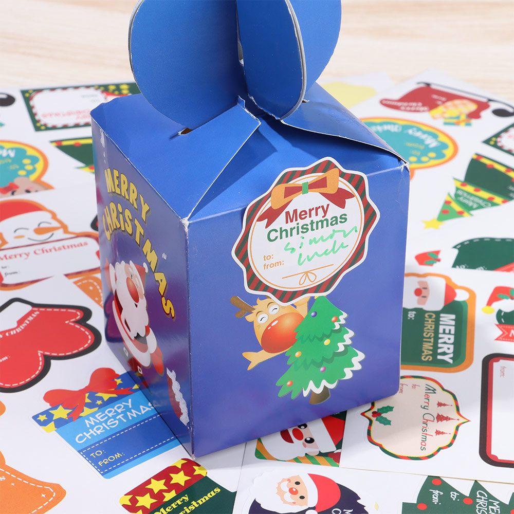 Populer 1Set Kertas Hadiah Stiker Handmade Cookie Candy Tag Sealing Self Adhesive Xmas Ornament