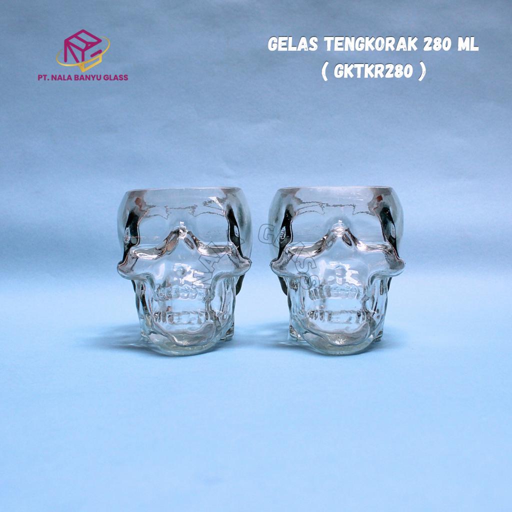 GKTKR280 skull coffee glass / gelas tengkorak 280ml kaca / gelas whiske