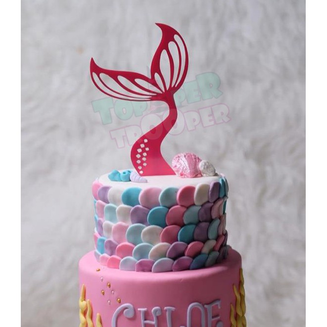 Cake Topper/Topper Kue tail / ekor Mermaid