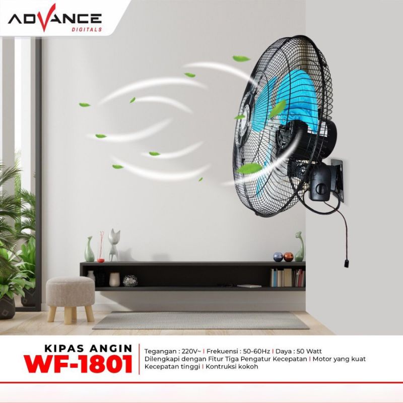 Kipas Angin Dinding Wall Fan Tornado Power Fan 18 in Advance WF 1801