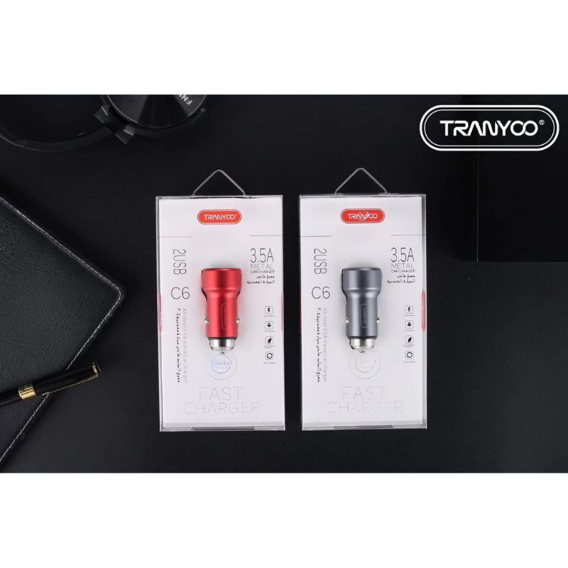 Car Charger Metal Tranyoo C6 Dual USB  3.5A Fast Charger