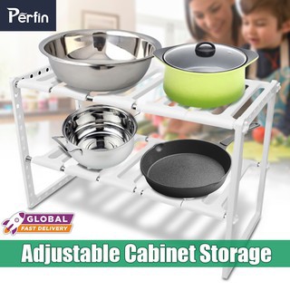 BLINGO x Perfin  SRWHITE Rak Penyimpanan Dapur Kamar Mandi Adjustable