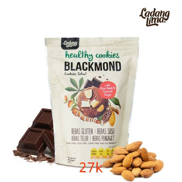

Ladang Lima - Gluten Free Blackmond Cookies 180 gr /Cassava Almond Biscuit / Healthy Snack