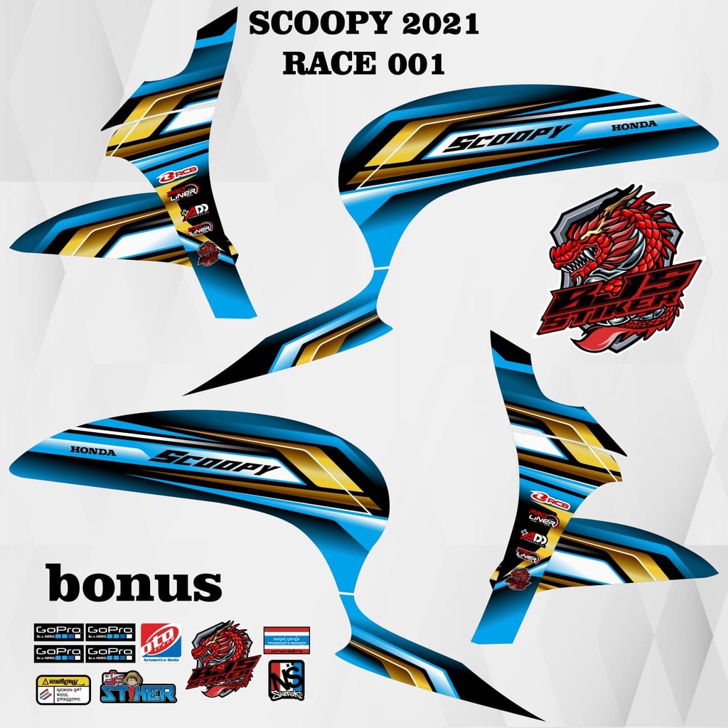 Striping scoopy fi - Stiker Decal scoopy fiinjeksi 2021 new race 001