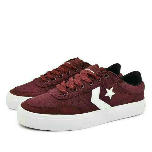  Sepatu Converse Courtlandt  Ox Maroon Shopee Indonesia