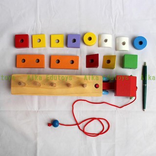  Mainan  Truk Bongkar Pasang Geometri Kayu Wooden Blok 