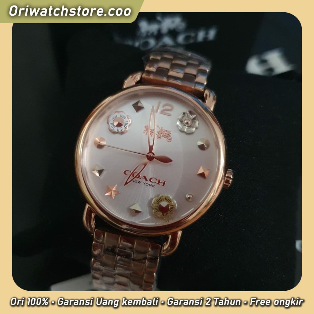 TERLARIS COACH ORIGINAL GARANSI JAM TANGAN WANITA COACH FLOWER ROSEGOLD