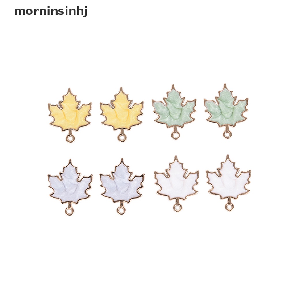 10pcs / set Liontin Daun Maple Bahan Alloy Handmade Diy Untuk Perhiasan