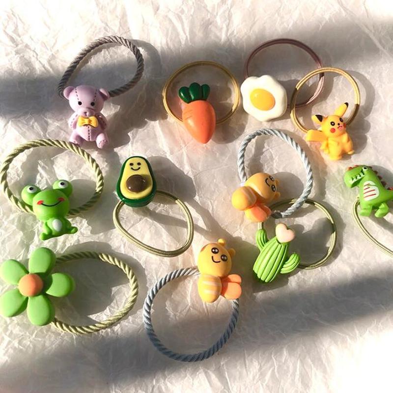 Magic789 Lovely Korean Kids Cartoon Rubber Band Hair Tie for Girl Ponytail Holder Scrunchie